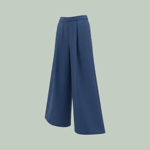 Event Womens High Waist Pleated Wide Leg Trousers Blue Size M AP6277